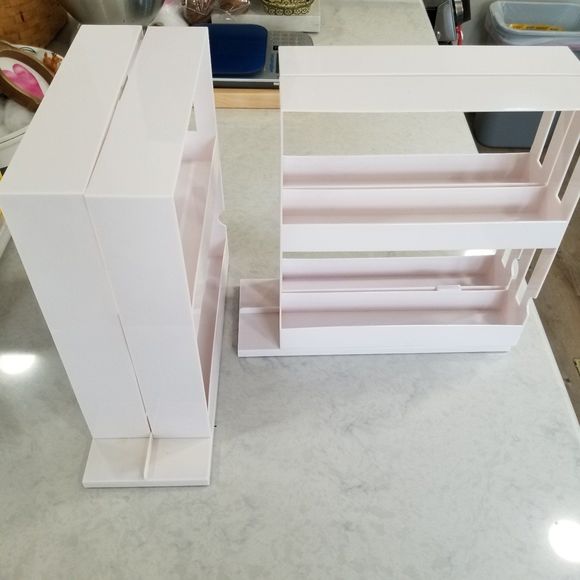 Slim Sliding Storage Rack for spices White 2 count - Picture 2 of 8